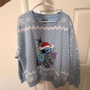 Disney Light Blue Stitch Pullover Sweatshirt